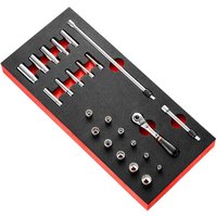 24 Piece 1 4" Drive Locking Socket Set Imperial Module Tray