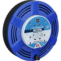 Masterplug Cassette Cable Reel 240V 10A 4-Socket Thermal Cut-Out Blue 15m LCT1510/4BL
