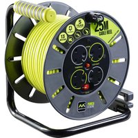 4 Socket PRO XT Open Cable Extension Reel 240v 50m