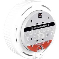 Masterplug Cassette Cable Reel 240V 13A 4-Socket Thermal Cut-Out White 4m SCT0413/4W-MP