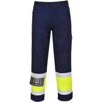 Modaflame Mens Flame Resistant Hi Vis Trousers Yellow / Navy XL 32"