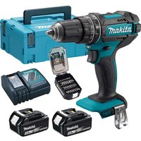 DHP482 18v LXT Cordless Combi Drill 2 x 5ah Li ion Battery Charger Case & 21 Accessories