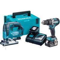 DLX2202TJ1 18v LXT Cordless Brushless Combi Drill Jigsaw Kit