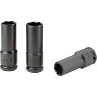 3 Piece 1 2 " Drive Deep Hexagon Wheel Nut Impact Socket Set Metric