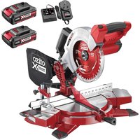 PXCMSS 18v Cordless Compound Mitre Saw 210mm 2 x 2ah Li ion Battery Charger No Case
