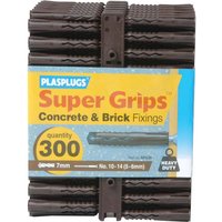 Plasplugs Heavy Duty Super Grips Concrete Brick Fixings Pack 300