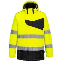 Portwest PW2 Hi Vis Waterproof Rain Jacket Yellow / Black L