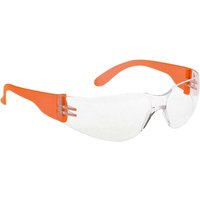 Portwest Wrap Around Safety Glasses Orange Clear