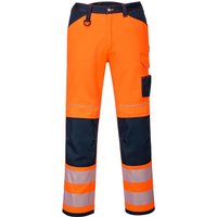 Portwest PW34 Hi Vis Work Trousers Orange / Navy 32" 31"