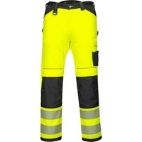 Portwest PW3 Hi Vis Work Trousers 38 YellowBlk Short POW31315