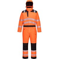 Oxford Weave 300D Class 3 PW3 Hi Vis Winter Coverall Orange / Black 2XL 31"