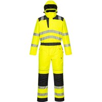 Oxford Weave 300D Class 3 PW3 Hi Vis Winter Coverall Yellow / Black 2XL 31"