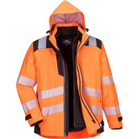 Oxford Weave 300D PW3 3 in 1 Class 3 Hi Vis Jacket Orange / Black 3XL