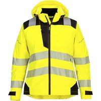 Portwest PW3 Womens Hi Vis Waterproof Rain Jacket Yellow / Black L