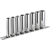 RB.40AU 1 4" Drive 10 Piece 12 Point Socket Set On Rail