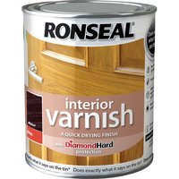 Ronseal Interior Quick Dry Gloss Varnish Walnut 750ml