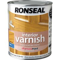Ronseal Interior Satin Quick Dry Varnish Light Oak 750ml