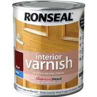 Ronseal Interior Satin Quick Dry Varnish Teak 750ml
