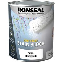 Ronseal One Coat Stain Block Paint White 750ml