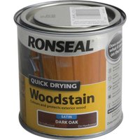 Ronseal Dark Oak Satin Woodstain Soft or Hard Wood Quick Drying