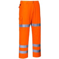 Portwest RT49 Hi Vis Band Combat Trousers Orange 2XL 31"