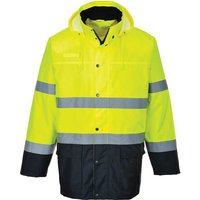 Oxford Weave 150D Class 3 Lite Hi Vis 2-Tone Traffic Jacket Yellow / Navy 2XL