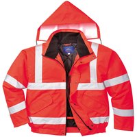Oxford Weave 300D Class 3 Hi Vis Bomber Jacket Red L