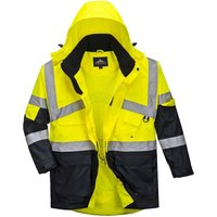 Oxford Weave 300D Class 2 Hi Vis 2-Tone Breathable Jacket Yellow / Navy 3XL
