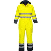 BizFlame Hi Vis Flame Resistant Rain Multi Coverall Yellow / Navy L