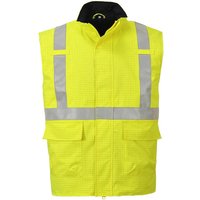 BizFlame Hi Vis Flame Resistant Rain Bodywarmer Yellow L