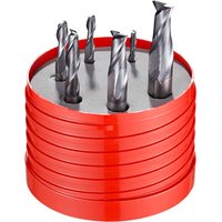 6 Piece S922 Solid Carbide TiALN Mc X Flatted Shank 2 Flute Slot Drill Set