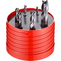 6 Piece S944 Solid Carbide TiALN Mc X Flatted Shank 4 Flute Slot Drill Set