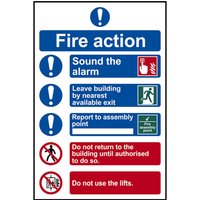 Fire action procedure - 1.2mm Recyclable PP 200 x 300mm 0178