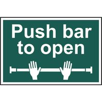 Spectrum Safety Sign Push Bar To Open PVC 300x200mm 1523