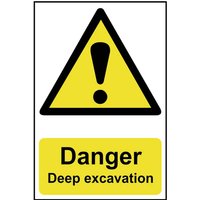 Scan Danger Deep Excavation Sign 400mm 600mm Standard