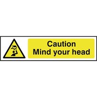 Caution Mind your head - 1.2mm Recyclable PP 200 x 50mm 5110