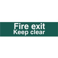 Fire Exit Keep Clear Sign