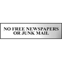 Chrome Effect No Free Newspapers Or Junk Mail Sign