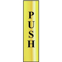 Scan Brass Effect Vertical Push Sign