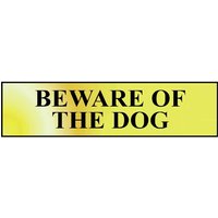 Brass Effect Beware Dog Sign