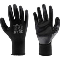 Scan Nitrile Seamless Inspection Gloves Black M Pack of 12