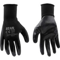 Scan Nitrile Seamless Inspection Gloves Black L Pack of 12