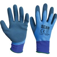 Scan Waterproof Latex Gloves Blue M