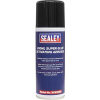 Sealey Super Glue Activating Aerosol Spray 200ml Pack of 1 Sealey Super Glue Activating Aerosol Spray 200ml Pack of 1