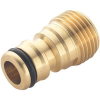 Spear and Jackson Brass Threaded Male Tap Connector 1/2" / 12.5mm Pack of 1