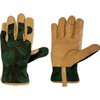 Kew Gardens High Performance Leather Gardening Gloves Brown / Green S Pack of 1