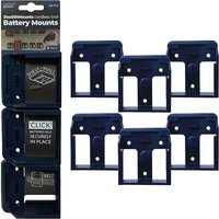 Stealth Mounts 6 Pack Battery Mounts for Bosch 18V PRO Batteries Blue