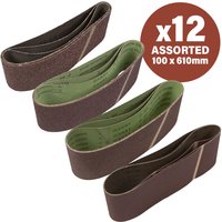 12 Piece 100mm x 610mm Sanding Belts
