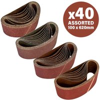 40 Piece 100mm x 620mm Sanding Belts