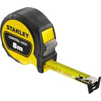 Stanley Control Lock Pocket Tape Measure Metric Metric 8m 25mm Stanley Control Lock Pocket Tape Measure Metric Metric 8m 25mm
